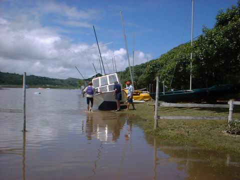 Working out how to refloat the beached committee boat