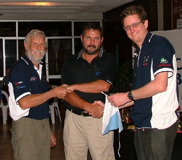 Handing over Club Burgee to Commodore of ZYC